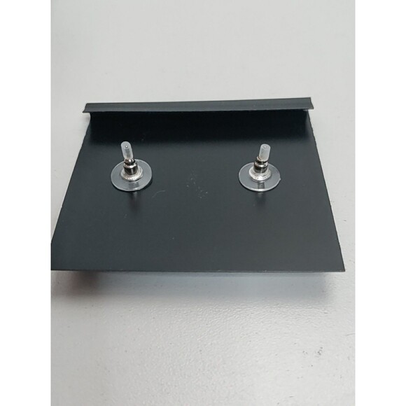 Coach Crystal Silver Tone Round Stud Button Earrings - Picture 3 of 5